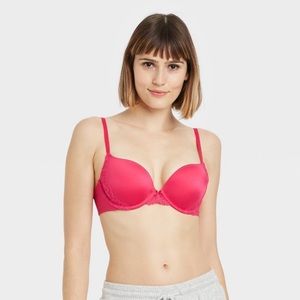 Woman’s Radiant Plunge Push- Up Bra- Pink 36A